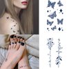 ANIUVOT Small Semi Permanent Tattoos Flower & Butterfly for Women Teen Girls 10 Sheets, Plant-Based Ink, Realistic Temporary Tattoos, Long Lasting for 1-2 Weeks
