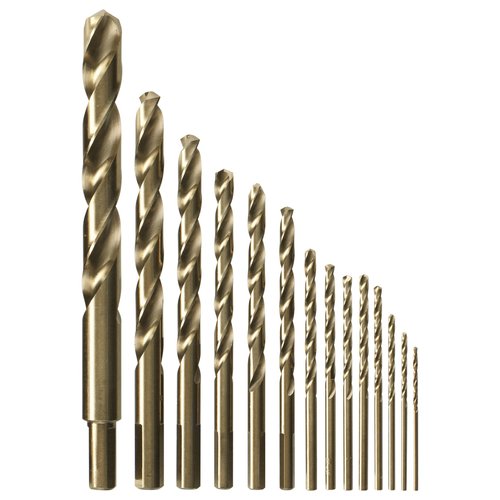 BOSCH 14-Piece Cobalt M42 Metal Drill Bit Set for Drilling Stainless Steel, Cast Iron, Titanium, Light Metal