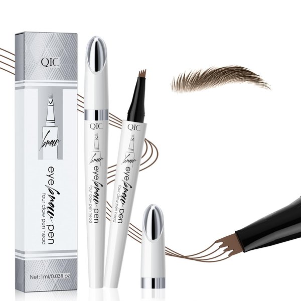 2024 New Magic Eyebrow Pencil,3D Waterproof Microblading Eyebrow Pen with 4 Fork Tip,Natural Makeup Long-Lasting Eyebrow Pencil,Makeup Fine Stroke Eyebrow Tattoo Pencil (Light Brown-B)