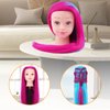Mannequin Head with Hair, 29" Cosmetology Mannequin Head Manikin Head with Synthetic Fiber Hair Practice Doll Head for Hair Styling Training Braiding with Clamp Holder and Tools