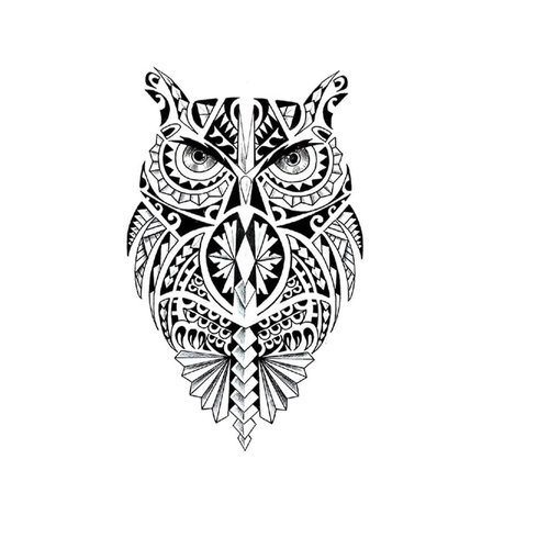 Temporary Tattoos Stickers Fake Body Arm Chest Shoulder Tattoos for Men or Women (Owl)