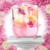 Home Spa Gift Basket Peony Spa Set For Women, Contains Shower Gel, Bubble Bath, Body Lotion, Peony Bath Salt & Puff in a Pink Feminine Tub