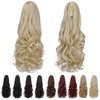 SYXLCYGG Blonde Clip Ponytail Synthetic Fake Claw Pony Tails Blond Hair Extensions 20" Wavy 5.3 OZ Like Real Hair Piece Women Yaki Fluffy