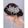 JWICOS Bride Wedding Hair Comb Crystal Hair Pieces Bridal Pearl Side Comb Wedding Hair Accessories for Women and Girls