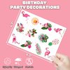 96 PCS Flamingo Temporary Tattoos Sticker Hawaiian Summer Tropical Luau Birthday Party Decorations Supplies Favors Gifts Girls Boys Baby Showers Prizes Cute Tattoo School Reward Themed