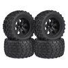 Hosim 70 * 125 mm RC Tires, All Terrain Soft Tire Mounted on 12mm Hex Wheels (Set of 4) for 1/10 RC Cars (Black Wheel hub)