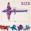 3D Printed Dragon with Wings, 3D Dragon 9" Articulated Winged Dragon for Home Office Decor Executive Desk Toys, Purple