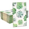 Gift Boutique 100 Cactus Paper Guest Towels for Bathroom Disposable Hand Towel Succulent Napkin for Decoupage Buffet Holiday Spring Mint Green Plants Decorations for Baby Shower Party Dinner