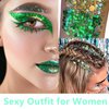 Go Ho Green Face Body Glitter,St Patricks Day Face Glitter Makeup,Green Face Paint Holographic Chunky Sequins Glitters for Eye Lip Hair Nails,Festival Glitter Rave Accessories,09 Green Glitter 52g