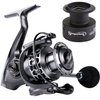 Sougayilang Fishing Reel 13+1BB Light Weight Ultra Smooth Aluminum Spinning Fishing Reel with Free Spare Graphite Spool (XY3000)