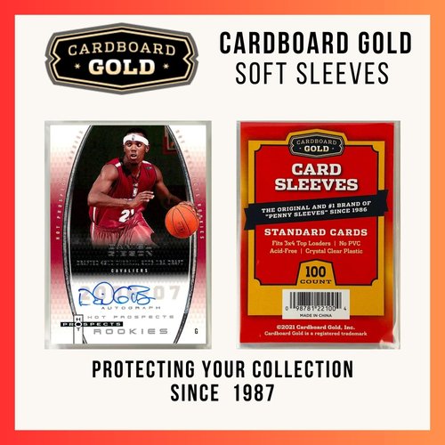 Cardboard Gold Soft Card Sleeves for Sportscards and Gaming Cards (100 Cardboard Gold Soft Card Sleeves For Standard Size Trading Cards)