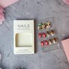 24Pcs Christmas Press on Nails Short Almond Fake Nails Brown False Nails with Snowflake Gingerbread Man Designs Acrylic Nails Full Cover Xmas Glue on Nails for Women Christmas Nails Press on