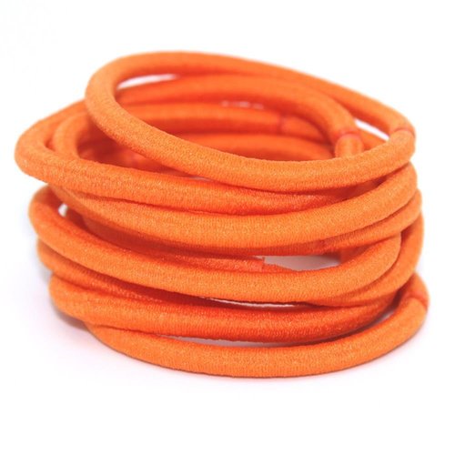 La Tartelette 4 mm Elastic Bands Hair Ties Children Rubber hair headbands - 10 Pcs (Orange)