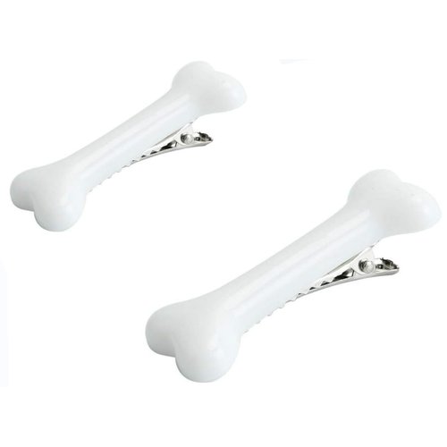 2Pcs White Dog Bone Hair Clips Hairpins Barrette,Punk Personality Women Lovely Hair Band Decoration Design Headwear Hair Clips