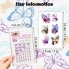 15 Sheets Glitter Butterfly Temporary Tattoos Butterfly Face Gems Butterfly Temporary Tattoos Sticker with Butterfly Conch Rhinestone Face Gem for Birthday Party Favors Makeup Decor
