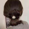 Yheakne Vintage Pearl Hair Accessory - Elastic Nylon Ponytail Holder with Ring for Women and Girls Gifts (Black B)