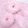 Faux Fur Hair Scrunchies, Pom Pom Hair Tie Furry Hair Bands with Faux Rabbit Fur Fluffy Elastic Hair Bobbles Ponytail Holders Girls Women Hair Accessories (pink)