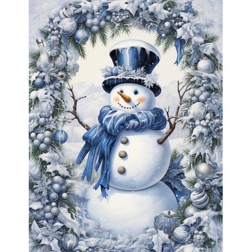 Easy Paint by Numbers Kit for Adults Beginner, Snowman Adult Paint by Number Kits on Canvas, DIY Painting with Numbers for Adults, Acrylic Simple Oil Paint by Number Kits for Home Wall Decor 16x20 In