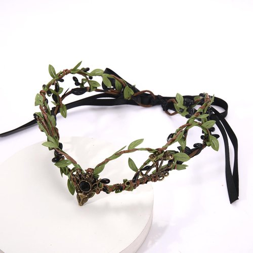 TIKCOOL Fairy Flower Crown for Women Forest Elf Antler Headband Bohemian Bride Hair Accessories Halloween Holiday Jewelry Accessories Gifts for Women (Pattern C)