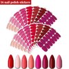 XEAOHESY 224 Pieces 16 Sheets Matte Color Nail Polish Strips with Nail File Self-Adhesive Nail Stickers Full Nail Wraps Gel Nail Strips Real Nail Polish Stickers for Women Nails Art(8 Styles)