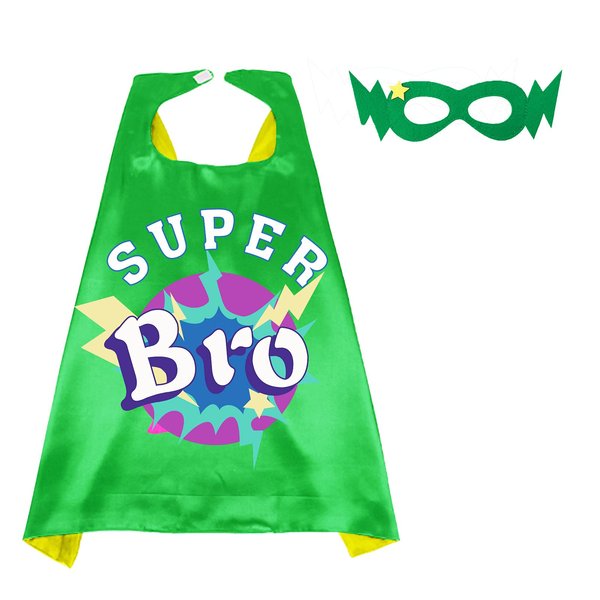 D.Q.Z Superhero-Cape for Kids with Mask, New Sibling Gifts for Big Brother Role Play Birthday Family Halloween Party (Green)