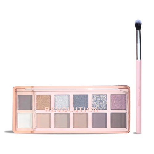 Revolution Beauty The Rebel Icon Eyeshadow Palette Gift Set, Holiday Set with Smokey Icon Eyeshadow Palette & Eye Blending Brush, Vegan & Cruelty-Free