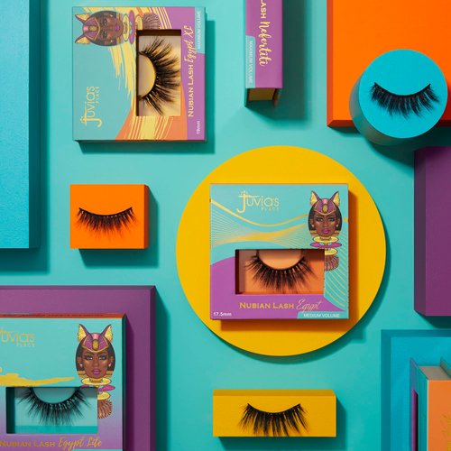 Juvia's Place Nubian Eyelashes Egypt Lite - Eyelash Extension for Day or Night Use, Vegan Mink Lashes, Cruelty-Free Fluffy Lashes, Reusable Adhesive Eyelashes, Matte Black Mink Eyelashes Natural Look