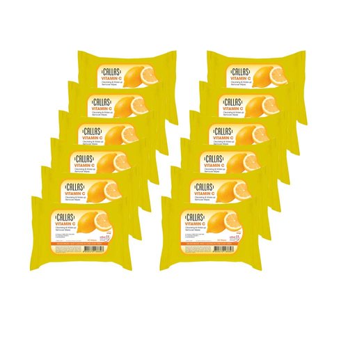 Callas Vitamin C Cleansing, Makeup Remover Wipes New (30 Count x 12 Pack)
