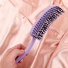 Hair Brush Dry Wet Hair Brush Detangling for Fine, Thick, Curly Hair - Curved and Vented Hair Brush for Women, Men or Kids Faster Blow Drying Styling Professional Paddle Vent detangler (Purple)