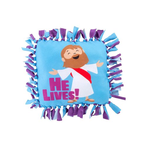 He Lives Fleece Tied Pillow Craft Kit, Makes 6