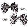 Whaline Set of 2 Hand-Made Leopard Print Hair Accessories: Big Bowknot Hairpins and Metal Barrettes for Women (Dark & Light Leopard Shades)