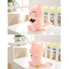 ECTY Cat Plush Cute Plushies, Pink Cat Plushie, Cat Stuffed Animals, Kawaii Plush Toys for Kids - 11 inch