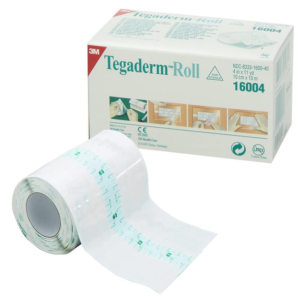 3M Health Care 16004 Dressing, Transparent Film Roll, 4 in x 11 yd (10 cm x 10 m)