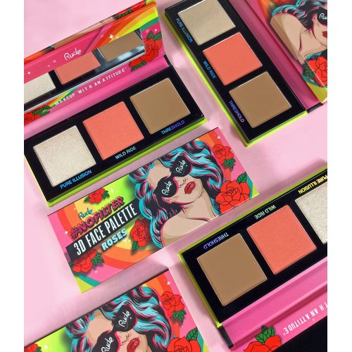 RUDE NOFILTER 3D FACE PALETTE, Roses