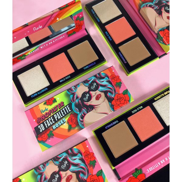 RUDE NOFILTER 3D FACE PALETTE, Roses