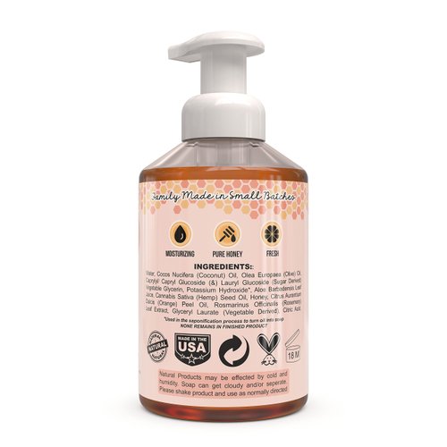 Beessential All Natural Bulk Foaming Hand Soap Refill, 16 oz Orange | Made with Moisturizing Aloe & Honey - Made in the USA