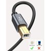CableCreation Long USB Printer Cable 10 Feet, USB 2.0 Printer Cable to Computer, USB A to B Printer Cord for HP, Brother, Epson, Canon, Piano, Dac, Aluminum Case, Space Gray 3M