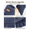 JYUYNY Winter Fingerless Gloves for Women Men, Warm Alpaca Wool Stretch Knit Cold Weather Adult Half Finger Glove for Driving (Blue)