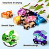 Magnetic Wooden Train Set for Toddlers 2-4, Snap Matching Dinosaur Train for 4 3 2 Year Old Boy Birthday Gifts, Dinosaur Toys for Kids 3-5, Toddler Girls Montessori Toys Preschool Learning Activities