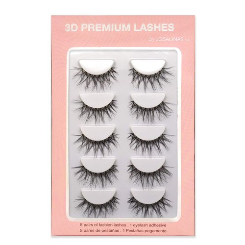 JOSALINAS Crisscross Wispy False Eyelashes Extensions 5 Pairs Glamour Fake Mink Lashes, Winter