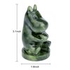 gemshan Hippo Statue Hand Carved Art Natural GreenJade Animal Figurine for Home Office Decoration with Luck