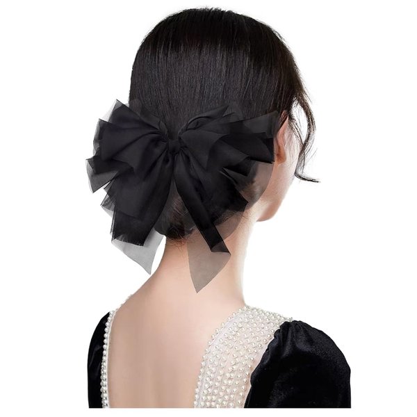 JKQBUX Sweet elegant Big Bow Hair Clips Solid Color silky Bow Barrettes Spring Hair Accessories for Women Girls Wedding Party