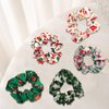 Christmas Hair Ties Elastics Lattice Snowflakes Hair Scrunchies Ponytail Holder Christmas Tree Santa Claus Hair Accessories for Women Girls Silk Hair Band Ropes Festival Party Supplies
