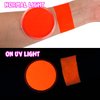 Bowitzki 30g Professional UV Neon Face Paint Glow Body Paint In the Dark Water Based Face painting Makeup Safe for Kids and Adults Split Cake Single Color (Neon Orange red)