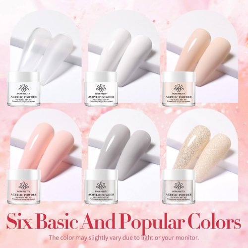 BORN PRETTY Acrylic Nail Kit with Drill - 92Pcs Acrylic Pwoder Set for Beginners With Everything Acrylic Powder and Liquid Set for Nails Supplies Acrylic Brushes Nail Tips Art Decoration Tools DIY Salon at Home