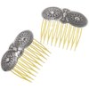 Native American Hammered Sterling Hair Comb 0245