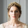 JEAIRTS Leaf Wedding Crown Headband Gold Greek Goddess Headpiece Leaf Bridal Tiara Hair Pieces Headwear Festival Prom Wedding Hair Accessories for Women and Girls