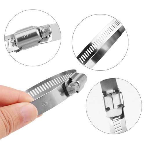 LOKMAN 10 Pack 3 Inch Stainless Steel Hose Clamps Worm Gear Duct Clamps Adjustable from 3 inch - 3.5 inch/ 75-90mm Fuel Line Hose Pipe Clamp for Dryer Vent Hose