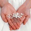 Latious Silver Bride Wedding Hair Comb Rhinestone Flower Hair Pieces Bridal Hair Accessories for Women and Girls (A-Silver)