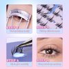 FelinWel Lash Clusters with Bottom Lashes 114 pcs Natural Look, Soft Individual Cluster Lashes For DIY at Home (2 Styles,C-Mix6-12mm)